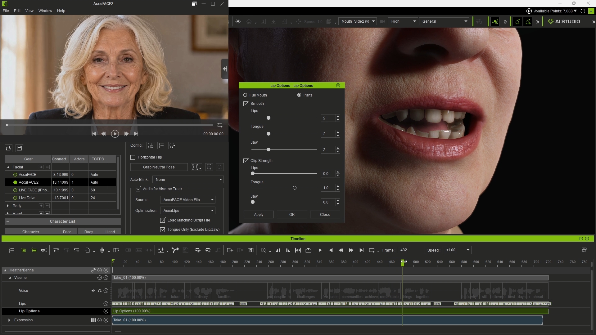 AccuFACE screenshot - Video YouTube